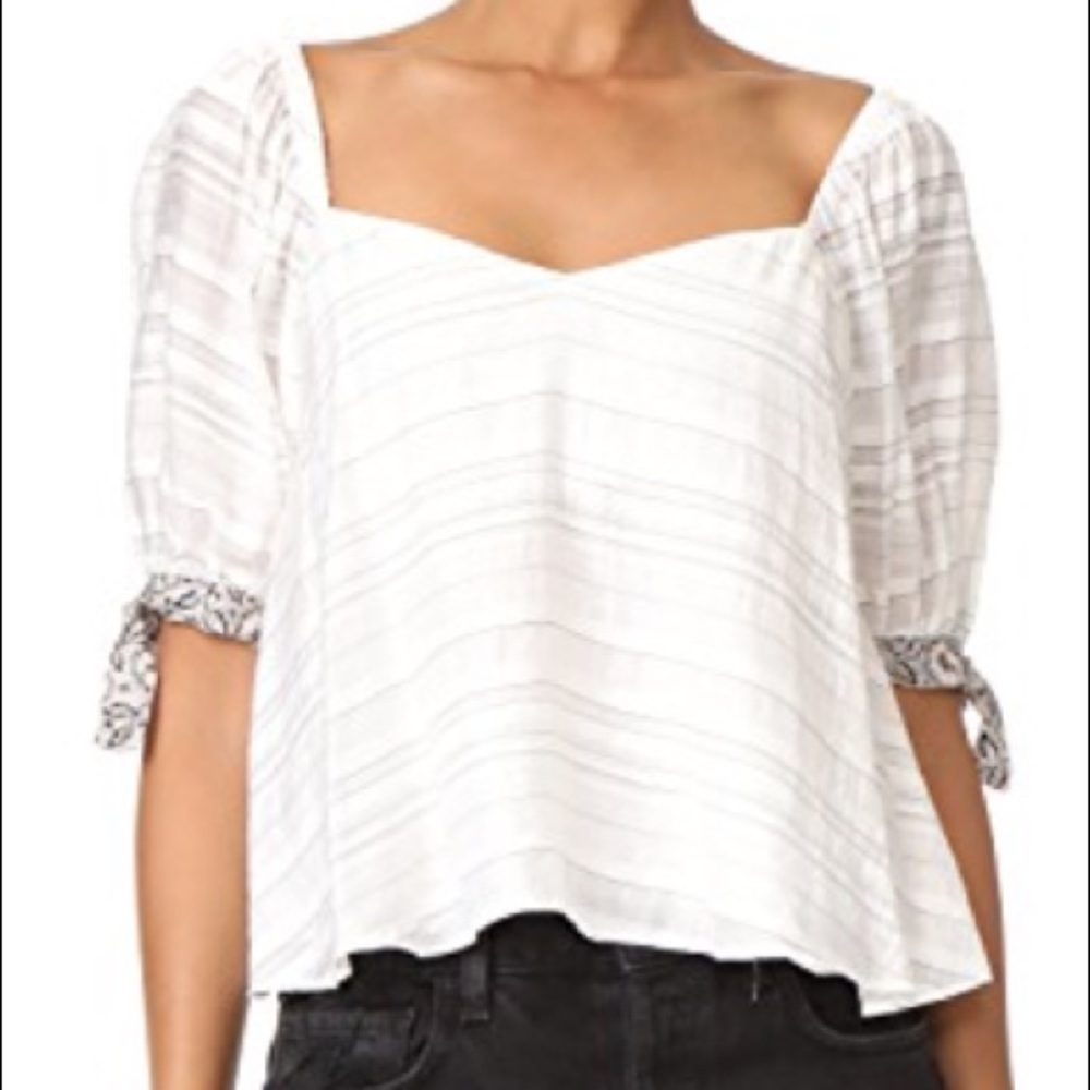 Rebecca taylor yarn dyed stripe top size 2 NWT